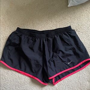 Nike Women's Athletic Shorts Black with Pink Trim